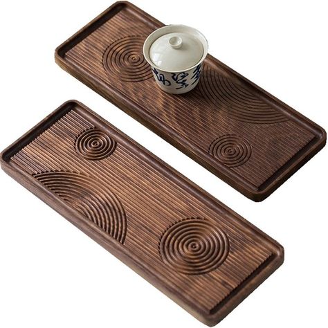 Japanese Serving Tray, Cnc Wood Ideas, Japanese Tea Tray, Wood Tray Ideas, Wooden Handcraft, Wood Tea Tray, Tea Board, Play Wood, Wooden Trays