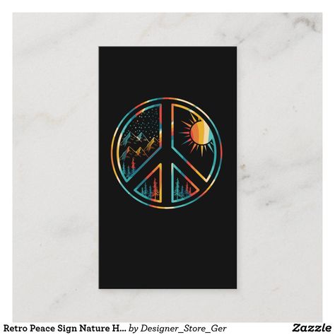 Retro Peace Sign Nature Hippie Hiking Business Card Peace Sign Art Hippie, Wood Burn Designs, Peace Sign Art, Neck Tattoo For Guys, Neck Tattoo, Peace Sign, Acrylic Art, Apple Watch Bands, Tattoos For Guys