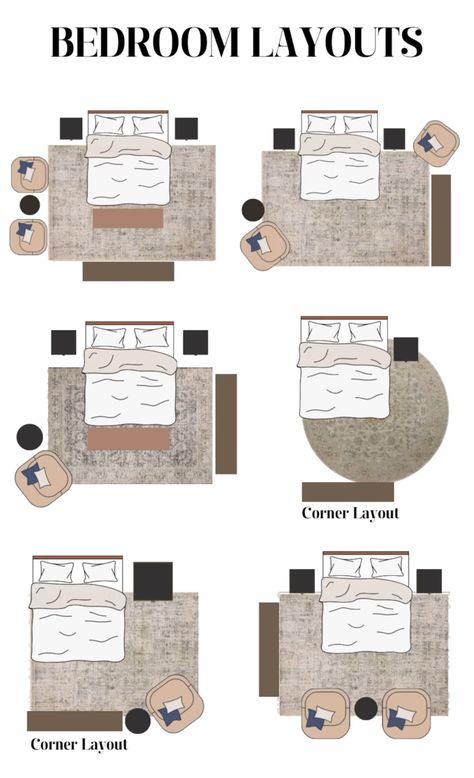 Staging Small Bedroom, Bedroom Furniture Layout, Bedroom Layout, Apartment Decor Inspiration, Bedroom Layouts, Room Makeover Inspiration, Furniture Layout, Large Bedroom, Room Inspiration Bedroom