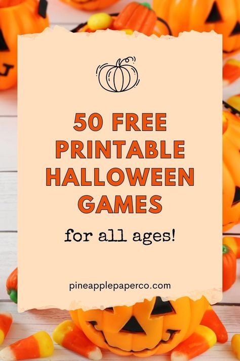 👻🍬 Get ready for a ghoulishly good time with our 50 free Halloween printable games! 🎃 From Halloween bingo 🎲 to candy corn match-ups 🍭, these spook-tastic activities are perfect for family game night, classroom parties, or any Halloween celebration! 🎉🎭 Grab your free printables and let the fun begin! 🖨🧡 #HalloweenFun #PrintableGames Halloween Games With Candy, Halloween Game Printables, Halloween Paper Games, Halloween Games Printable, Halloween Bingo Printable Free, Free Printable Halloween Games, Halloween School Crafts, Halloween Bingo Free, Halloween Printable Games