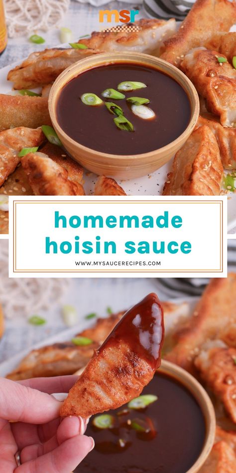 This Homemade Hoisin Sauce is an easy way to make a version of the classic Chinese condiment! Use as a dipping sauce or add to stir fry's! Gf Hoisin Sauce Recipe, Oyster Sauce Recipes Homemade, Healthy Hoisin Sauce Recipe, Substitute For Hoisin Sauce, Diy Hoisin Sauce, Sauce For Rice Easy, Chinese Sauces Recipes, Hoison Sauce, Homemade Hoisin Sauce Recipe