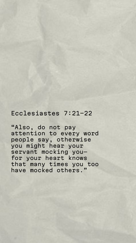 Ecclesiastes 7:21-22 Ecclesiastes 7