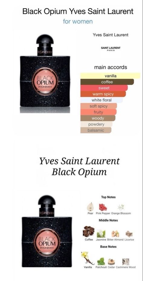 Vanilla Based Perfume For Women, How To Smell Like Vanilla And Coffee, Black Opimiun, Warm And Spicy Perfume, Flower Bombe Parfum, Spicy Vanilla Perfume, Black Opinion Parfum, Ysl Fragrance, Coffee Perfume