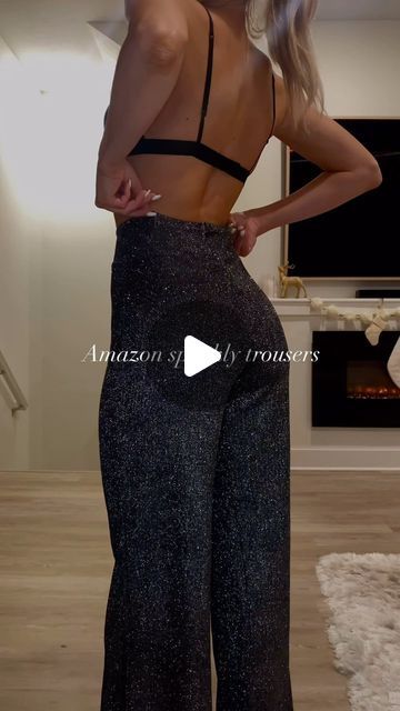 Heidi and Tara Snipes on Instagram: "Perfect for NYE✨ Comment LINK to get the link sent to your DM 🫶🏼 These sparkly amazon trousers are perfect for a night out during the holiday season, especially for a New Year’s Eve look 🤌🏼 New Years Eve outfit inspo, NYE outfit, New Years Party, New Year’s Eve outfit idea, NYE sparkly outfit, Amazon NYE Outfit, sparkly season, sparkle season, festive season #amazontrousers #trousers #trouserpants #sparklytrousers #nye #nyeoutfit #nyeoutfitideas #nyeoutfits #newyearseve #newyear #newyearseveoutfit #newyearsevedinner #newyearsevedress #newyearsevefashion #newyearsparty #amazonpants #amazonfashion #sparklydress #nyc #widelegtrousers @amazonfashion @amazoninfluencerprogram" Sparkly Trousers Outfit, Winter Nye Outfit, Black New Years Outfit, Amazon Trousers, Sylvester Outfit, Nye Outfits Parties, New Years Outfit Ideas, New Years Eve Outfit Ideas, Sparkly Outfit