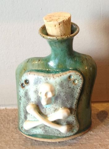 Poison Jar, Ceramic Flask, Poison Bottle, Pottery Bottles, Antique Bottle, Ceramic Bottle, Ceramics Pottery Art, Clay Art Projects, Ceramics Projects