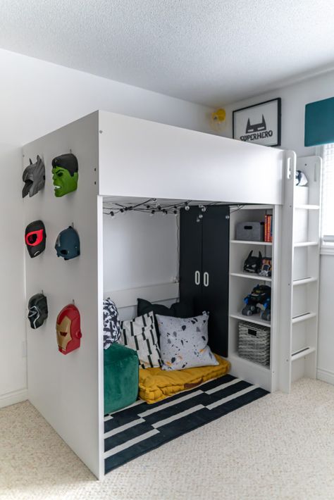 Marvel Bedroom, Cool Bedrooms For Boys, Superhero Bedroom, Boys Bedroom Makeover, Superhero Room, Boy Bedroom Design, Toddler Boys Room, Boys Bedroom Decor