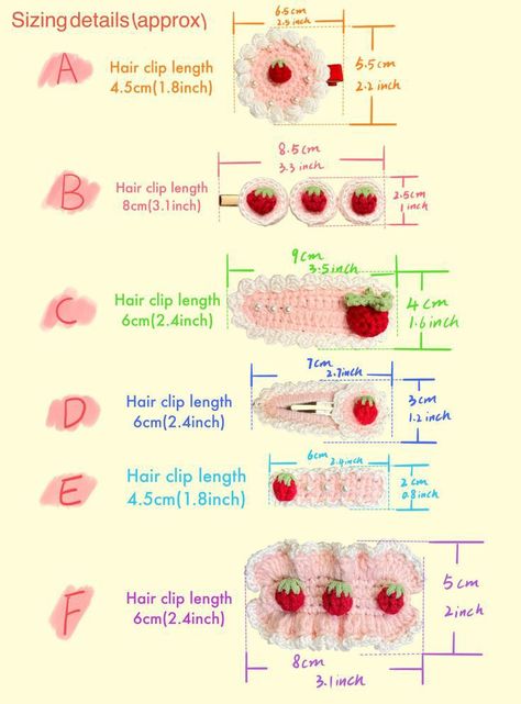Crocheting Hair Accessories, Cute Crochet Hair Clips, Crochet Strawberry Hair Clip, Cute Crochet Hair Accessories, Hair Crochet Accessories, Crochet Clips Hair, Hair Pin Crochet, Cute Crochet Accessories, Crochet Hair Pins