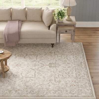 One Allium Way Arabi Area Rug One Allium Way Tan And White Area Rugs, White And Beige Rug, Area Rug For Beige Couch, Area Rug With Beige Couch, Rugs For Cream Couch, Rugs With Cream Couch, Beige Rugs In Living Room, Beige Couch And Rug, Beige Area Rugs In Living Room