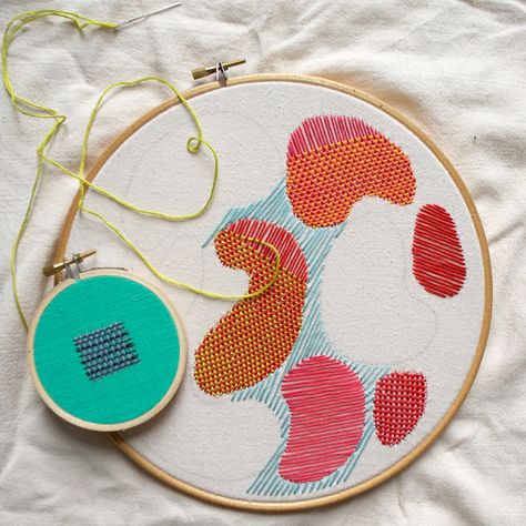 Hand Embroidery Stitches Tutorial, Embroidery Stitches For Beginners, Textile Art Embroidery, Abstract Embroidery, Tambour Embroidery, Contemporary Embroidery, Bead Embroidery Patterns, Embroidery Stitches Tutorial, Hand Embroidery Art