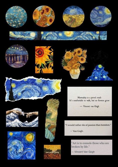 Van Gogh Stickers, Phone Cover Stickers, فنسنت فان جوخ, 잡지 레이아웃, Zestaw Ikon, Scrapbook Printing, Arte Van Gogh, Scrapbook Book, The Starry Night