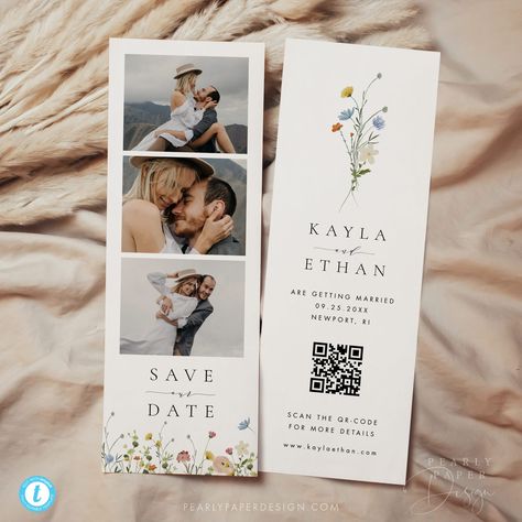 Engagement Photo Wedding Invitations, Matching Save The Date And Invitations, Backyard Wedding Invites, Floral Save The Dates With Picture, Photobooth Save The Date Diy, Wedding Save The Date Colorful, Cute Wedding Save The Dates, Save The Date Homemade, Engagement Photo Save The Date