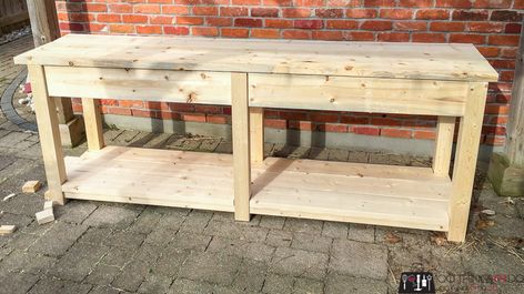 Patio console table / BBQ table | 100 Things 2 Do Patio Serving Table, Outdoor Serving Station Diy, Outdoor Work Table, Outdoor Bbq Table Diy, Bbq Side Table Diy, Diy Outdoor Buffet Table, Bbq Table Ideas, Buffet Table Outdoor, Patio Buffet Table