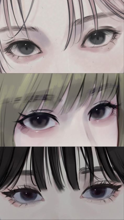 Anime Eyes Semi Realistic, Semi Eyes Drawing, Soft Semi Realistic Art, Eye Drawing Semi Realistic, Semi Realistic Anime Art Tutorial Eye, Semi Realistic Drawing Eye Tutorial, How To Draw A Semi Realistic Eye, Drawing Ideas Semi Realistic, Eyes Refrence Art