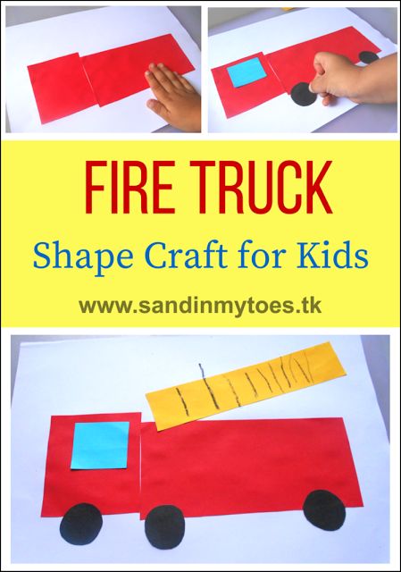 fire truck shape craft Safety Preschool, Fire Safety Crafts, Fire Truck Craft, Community Helpers Preschool Crafts, Fire Safety Theme, Safety Activities, Fire Safety Activities, Fire Safety Preschool, Safety Crafts