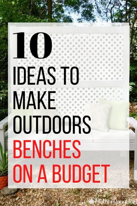 Instantly create a cozy and fun outdoor space with these 10 DIY bench projects. Perfect for your front porch, backyard, patio or deck, these easy seating diy ideas make being outside fun and enjoyable. #diy #outdoordiy #seating Creative Outdoor Seating, Outdoor Seating Ideas, Front Porch Bench, Outside Fun, Rustic Outdoor Decor, Porch Bench, Simple Benches, Pallet Patio Furniture, Rustic Headboard