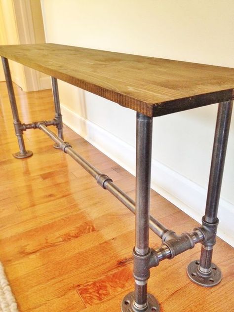 Standard Table Galvanized Pipe Furniture, Pipe Furniture Diy, Industrial Pipe Furniture, Pipe Table, Industrial Home Design, Vintage Industrial Furniture, Industrial Interior Design, Pipe Furniture, Industrial Table