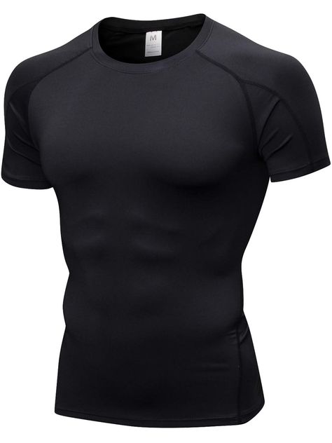 PRICES MAY VARY. HIGH-ELASTIC Short Sleeve Men's Cool Dry Compression Shirts Sports Baselayer Tops Pull On closure USUAL SIZE FOR COMPRESSION FIT. It is recommended friends who like the loose fit style choose a LARGER size than your regular one. ☀ Men's compression T-Shirts is made of 85% polyester and 15%spandex, soft against the skin and ultra-breathable, excellent elasticity with enhanced range of motion,great for all day wear, can machine washable, hand washable or dry cleaning. ☀ Men's spor Compression Shirt Men, Compression Shirts, Compression T Shirt, Layered T Shirt, Mens Compression, Elastic Shorts, Athlete Workout, Gym Tops, Compression Pants