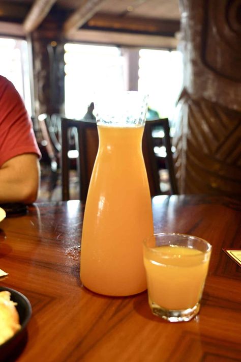 Punch Bowl Drinks, Breakfast Punch, Guava Drink, Pog Juice, Disney Breakfast, Disney World Dining, Chef Mickey, Disney Polynesian, Breakfast Juice