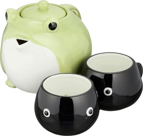 Sunart SAN3293 Cute Tableware Teapot & Tea Cup Set, Frog Parent and Child, 20.3 fl oz (600 ml), 45.1 fl oz (140 ml) : Amazon.ca: Grocery & Gourmet Food Frog Tea, Sans Art, Tea Sampler, Tea For One, Cup Handles, Sun Art, Teapots And Cups, Tea Pot Set, Ceramic Teapots