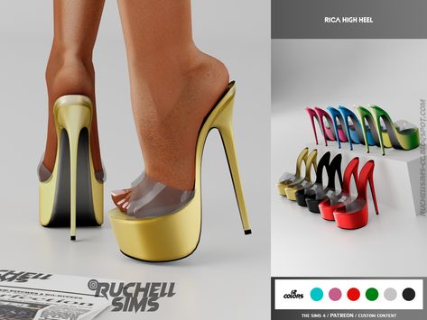 RICA HIGH HEELS Sims 4 cc Sims 4 Black Hair, Play Sims 4, The Sims 4 Pc, Sims 4 Cc Shoes, Free Sims 4, The Sims 4 Packs, Sims 4 Body Mods, Sims 4 Expansions, Tumblr Sims 4