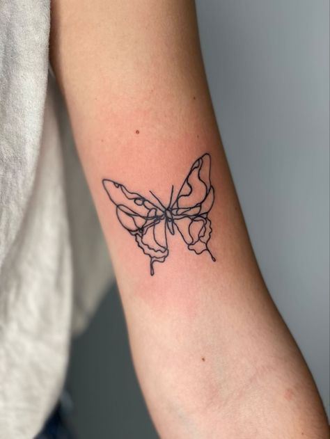 butterfly tattoo Patchwork, Abstract Meaningful Tattoo, Arm Line Work Tattoos, Leg Tattoos Women Patchwork Simple, Simple Tattoos Arm Women, Linework Butterfly Tattoo Simple, Abstract Linework Tattoo, Line Work Patchwork Tattoos, Simple Tattoos Line Work