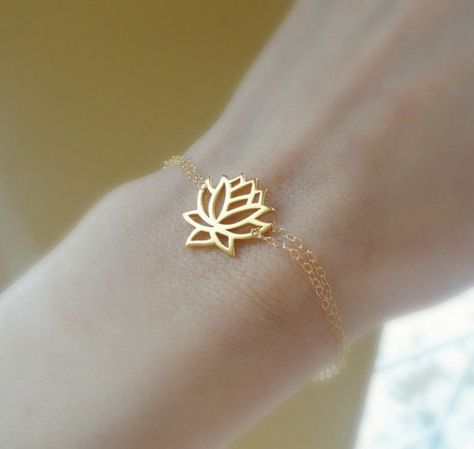 "Lotus bracelet." Kids Jewellery, Blossom Bracelet, Lotus Bracelet, Gold Bracelet Simple, Lotus Jewelry, Gold Armband, Lotus Blossom, Bohemian Bracelets, Epilator