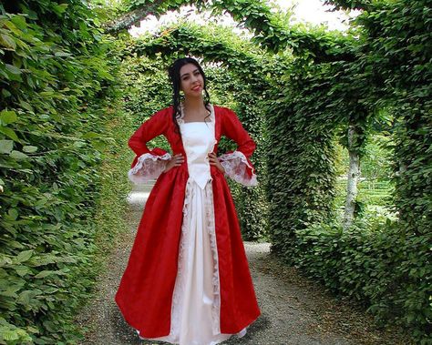 ms Santa Claus gown Christmas gown Marie Antoinette gown plus 18th Century Ball Gown, Mrs Claus Dress, Marie Antoinette Dresses, Christmas Caroling, Colonial Dress, Antoinette Dress, Swan Dress, Fantasy Clothes, New Republic