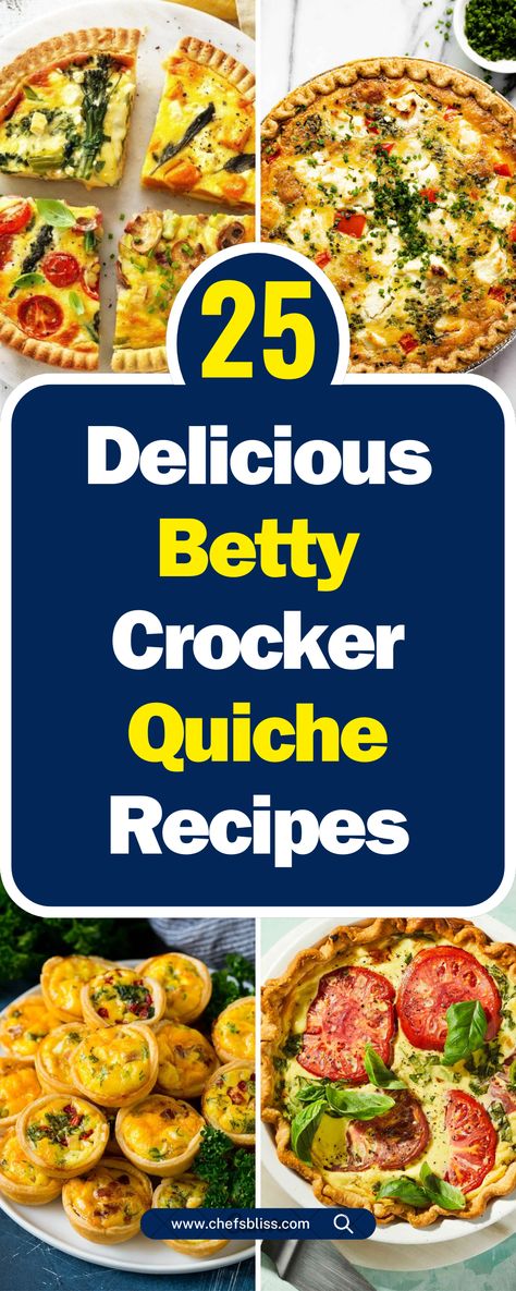 25+ Delicious Betty Crocker Quiche Recipes for Every Occasion! Deep Dish Quiche Recipes, Dinner Quiche Recipes, Best Quiche Recipe Ever, Easy Quiche Recipes, Best Quiche Recipes, Goat Cheese Quiche, Ham And Cheese Quiche, Easy Quiche, Quiche Recipes Easy