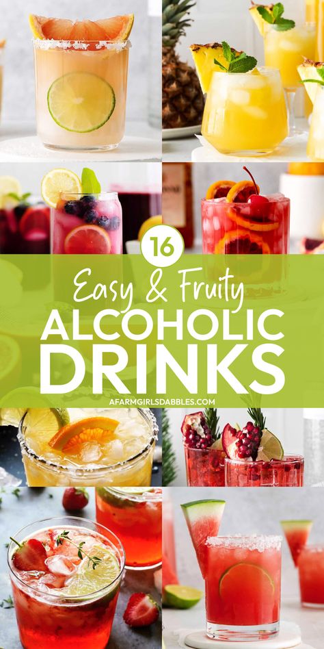 Good Mixed Drinks Easy, Fruity Sweet Alcoholic Drinks, Fun Easy Drinks Alcohol, Popular Drinks Alcohol, Simple Fruity Cocktails, Sweet Fruity Alcohol Drinks, Easy Fruity Drinks, Easy Mixed Drinks Alcohol, Fruity Alcoholic Drinks