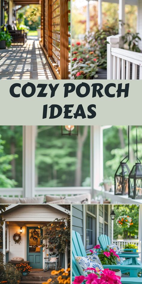 Explore 5 cozy porch ideas to boost curb appeal and enhance outdoor living, featuring creative railings, ceiling ideas, and backyard shed inspirations. Porch Ceiling, Charming Farmhouse, Cozy Design, Front Porches, Outdoor Retreat, Screened Porch, Decor Trends, Cape Cod, Curb Appeal