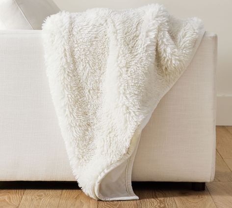 Pottery Barn Bedding, Faux Fur Throw Blanket, Outdoor Cushion Covers, Fur Throw Blanket, Sherpa Throw Blankets, Small Space Solutions, Fur Throw, Faux Fur Throw, Pottery Barn Teen