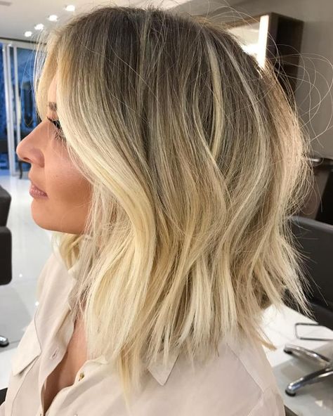 Blonde Balayage Lob Lob Balayage, Blonde Balayage Bob, Balayage Lob, Blonde Bob Haircut, Blonde Lob, Color Rubio, Jessica Day, Blonde Bob Hairstyles, Balayage Hair Dark