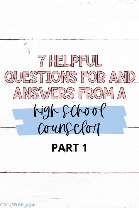 Here is a summary of questions and answers to/from a high school counselor from other school counselors. This post covers a range of topics like college and career readiness, 504 plan organization, and the management of tough parents. #counselorclique High School Counselor Organization, High School Counselor Resources, School Counseling High School, Counseling Office Organization, High School Counseling Office, School Counselor Organization, Academic Coach, Plan Organization, College And Career Readiness