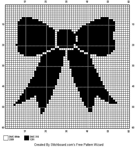 Bow Grid Pattern, Bow Pixel Grid, Black And White Pixel Art Grid, Bow Pixel Art, Crochet Bow Pattern, Crochet C2c Pattern, Pixel Grid, Graph Crochet, Fillet Crochet