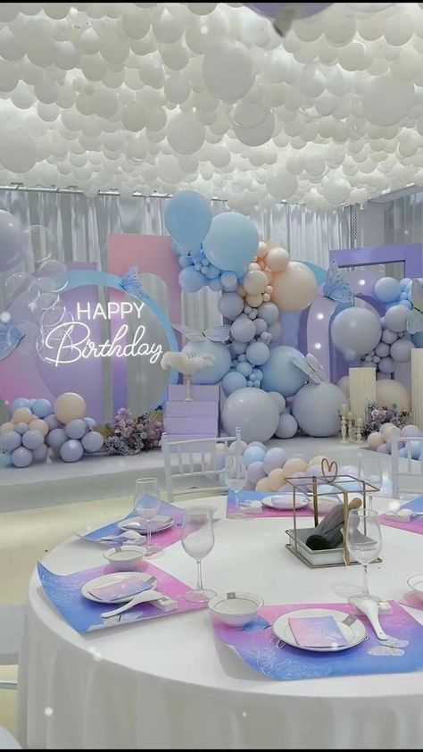 Periwinkle Birthday Party, Cloud Nine Party, 1st Birthday Decorations Boy, Birthday Decorations Ideas, Number 21, Ideas Cumpleaños, Birthday Post, 9th Birthday Parties, 1st Birthday Decorations