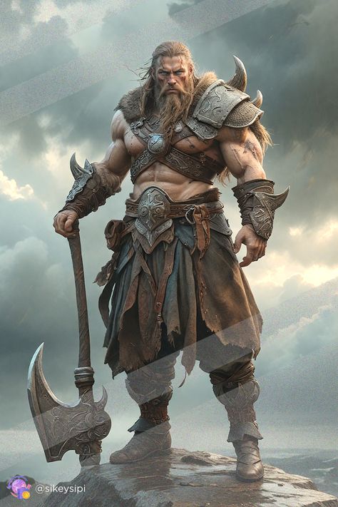 #VikingBerserker 💥https://buysnap.tech/sikeysipi 💥Witness the legendary Viking berserker in his fierce battle stance, ready to conquer his enemies with unmatched strength and courage. #VikingBerserker #BattleStance #NorseWarrior Viking Concept Art, Viking Warrior Men, Battle Stance, Warrior Men, Viking Berserker, Curly Beard, Viking Battle, Viking Character, Viking Warriors