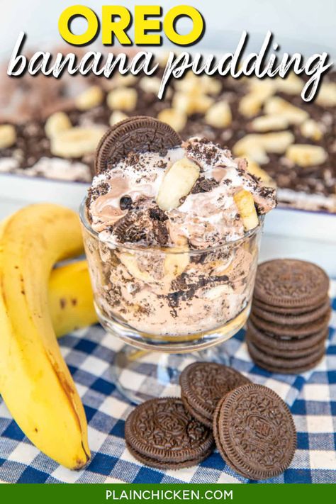 Oreo Banana Pudding, Vanilla Wafer Banana Pudding, Chocolate Banana Pudding, Frozen Key Lime Pie, Banana Pudding Desserts, Popular Desserts Recipes, Oreo Pudding, Spring Recipes Dessert, Lemon Cheesecake Recipes