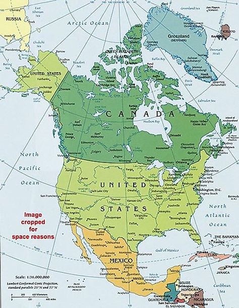 North America Map / Map of North America - Facts, Geography, History of North America - Worldatlas.com North America Continent, Geography Facts, Geography Map, North America Map, America Map, World Geography, United States Map, Country Maps, America And Canada