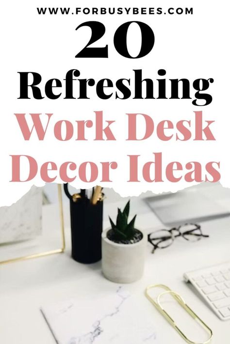 Work Desk Decor Ideas, Work Cubicle Decor Ideas, Office Cubicle Decorating Ideas, Work Office Decor Ideas, Small Work Desk, Work Cubicle Decor, Desk Decor Ideas, Boring Work, Work Desk Decor