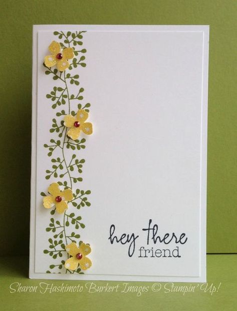 Bordering Blooms hey there Idee Cricut, 카드 디자인, Making Greeting Cards, Birthday Cards Diy, Stamping Up Cards, Handmade Greetings, E Card, Cards For Friends, Floral Cards