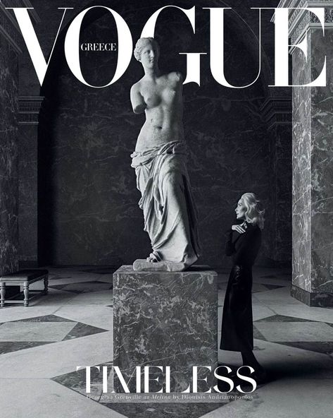 #fashion #photography #vogue #voguegreece #magazine #cover #hermes #fashionphotography Vogue, Statue, Greece, Greece October, Georgina Grenville, White Photo, A Woman, Marble, Black And White