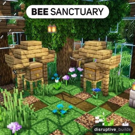 Greenhouse Mc Ideas, Exterior Decor Minecraft, Minecraft Bee Garden Ideas, Tiny Bridge Minecraft, Minecraft Animal Habitats, Pretty Minecraft Seeds Pocket Edition, Minecraft Garden Shed, Picnic Area Minecraft, Minecraft World Layout