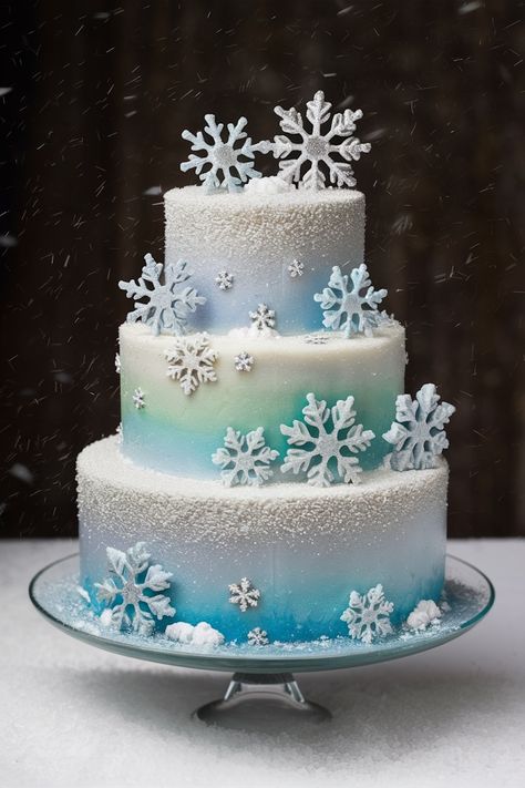 Chill in Style: Elegant Snowflake Cake for a Magical Birthday Winter Themed Cakes Birthday, Snowflake Cake Ideas, Wedding Cake Winter Wonderland, Snow Cake Birthday, Snowflake Cake Birthday, Winter Wonderland Cakes, Winter Wonderland Baby Shower Cake, Winter Wonderland Birthday Cake, Snowflake Birthday Cake