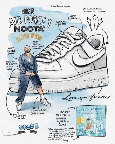 Shoe Art Designs, Sneakers Sketch, Nike Poster, Sneakers Drawing, Drake Graham, Shoe Poster, Nike Art, Sneaker Posters, Aubrey Drake