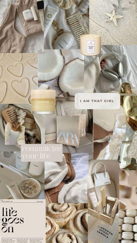 Vanilla Girl Collage, Vanilla Wallpaper Aesthetic, Girl Wallpapers For Phone, Vanilla Girl Aesthetic, Girl Background, Collage Wallpaper, Cream Aesthetic, Vanilla Girl, Iphone App Design