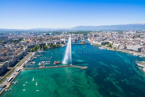 Aerial view of Geneva city - Switzerland. Aerial view of Geneva city in Switzerl #Sponsored , #sponsored, #Advertisement, #view, #Switzerl, #Switzerland, #Aerial Geneva City, Lake Geneva Switzerland Houses, Landwasser Viaduct Switzerland, Switzerland Lake Brienz, Epesses Switzerland, Aerial View Of City, Switzerland Cities, Vevey, Chiang Rai