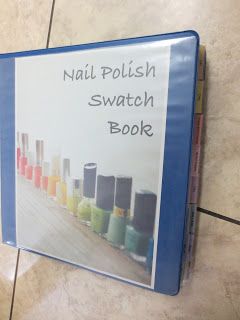 Nail Polish Swatch Book Organization This seems extensive, but it's for Bex Nail Swatch Display Ideas, Nail Polish Swatch Display, Nail Swatches Display Ideas, Nail Swatches Display, Swatch Organization, Nail Organization, Nail Room Ideas, Swatch Book, Nail Swatches