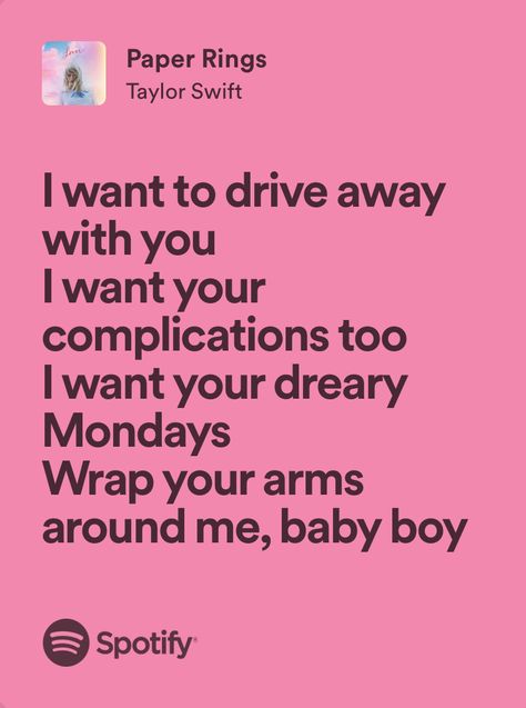 Paper Rings Lyrics, Paper Rings Taylor Swift, Taylor Swift Song Lyrics, Paper Rings, Taylor Songs, Taylor Lyrics, Swift Lyrics, Paper Ring, Taylor Swift Videos