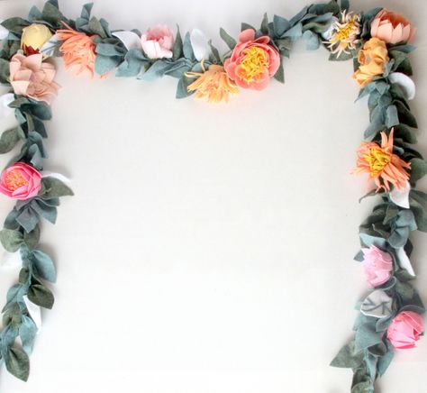 Flower Crafts Diy, Mops Theme, Flower Garland Backdrop, Paper Flower Garland, Felt Flower Template, Flower Garland Diy, Pinecone Flowers, Felt Flower Garland, Felt Flower Tutorial