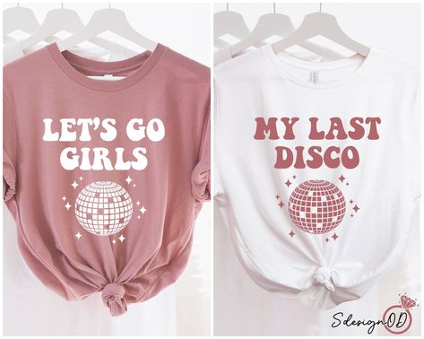 Throwing a Bachelorette Party - Disco Theme! - Pretty Collected Bachelorette Theme Shirts, Last Disco Shirts, Bachlorette Party Matching Shirts, Disco Cowgirl Bachelorette Shirts, Disco Bachelorette Party Shirts, Cute Bachelorette Shirts, Last Disco Bachelorette Party Shirts, Disco Bachelorette Shirts, Disco Bachelorette Party Outfits